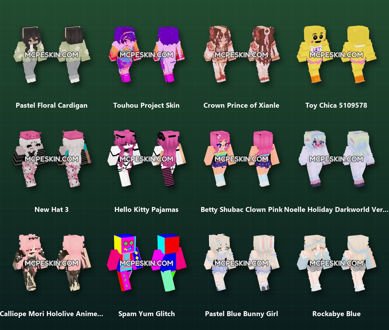 320+ Cute Skins Pack skins preview