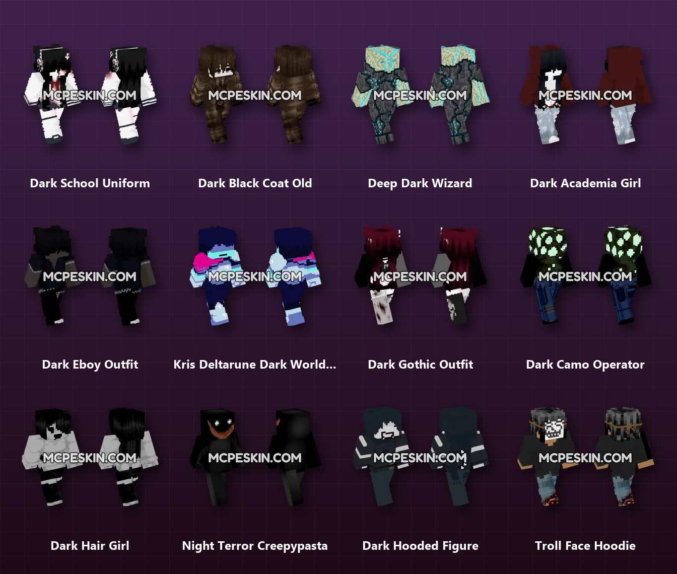 420+ Dark Skins Pack skins preview