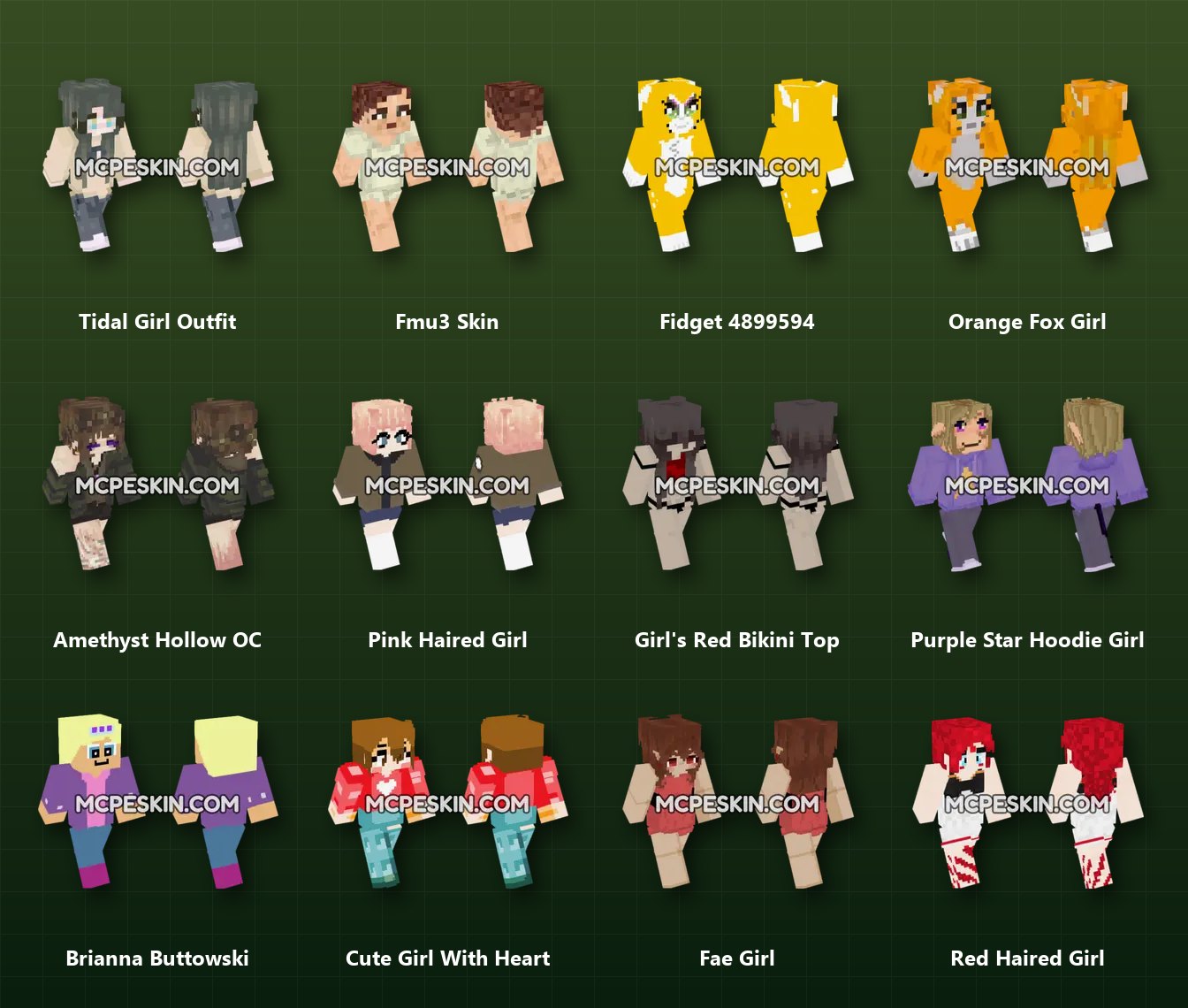1,390+ Girl Skins Pack skins preview