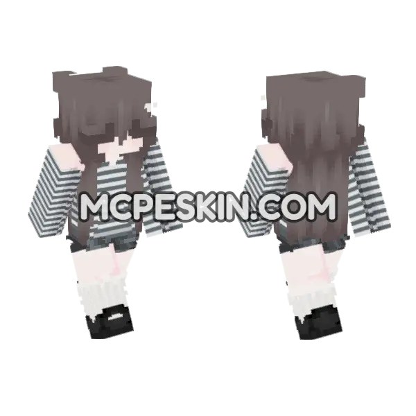 Gray Striped Sweater Girl