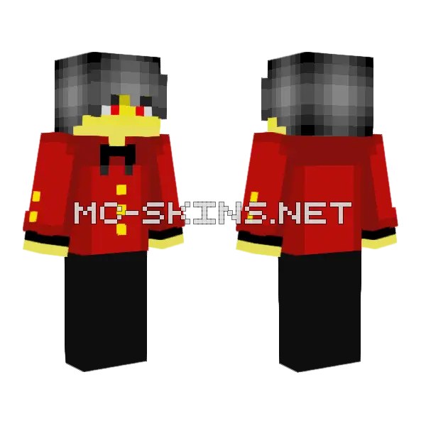 Male Red Suit Black Tie
