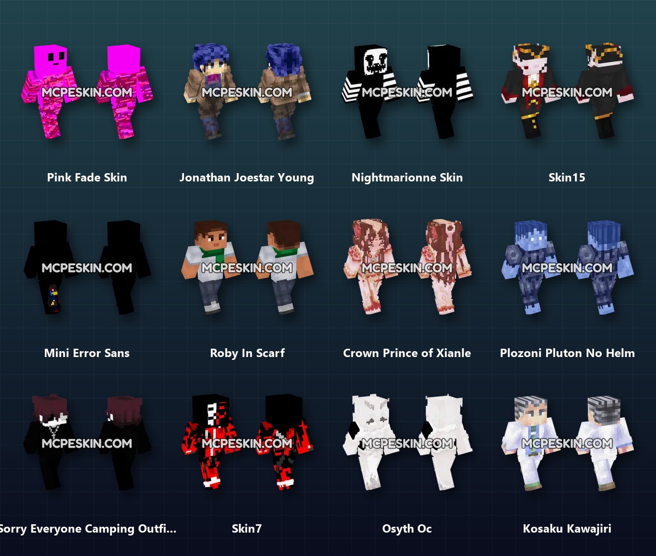 1,500+ Skins Pack skins preview