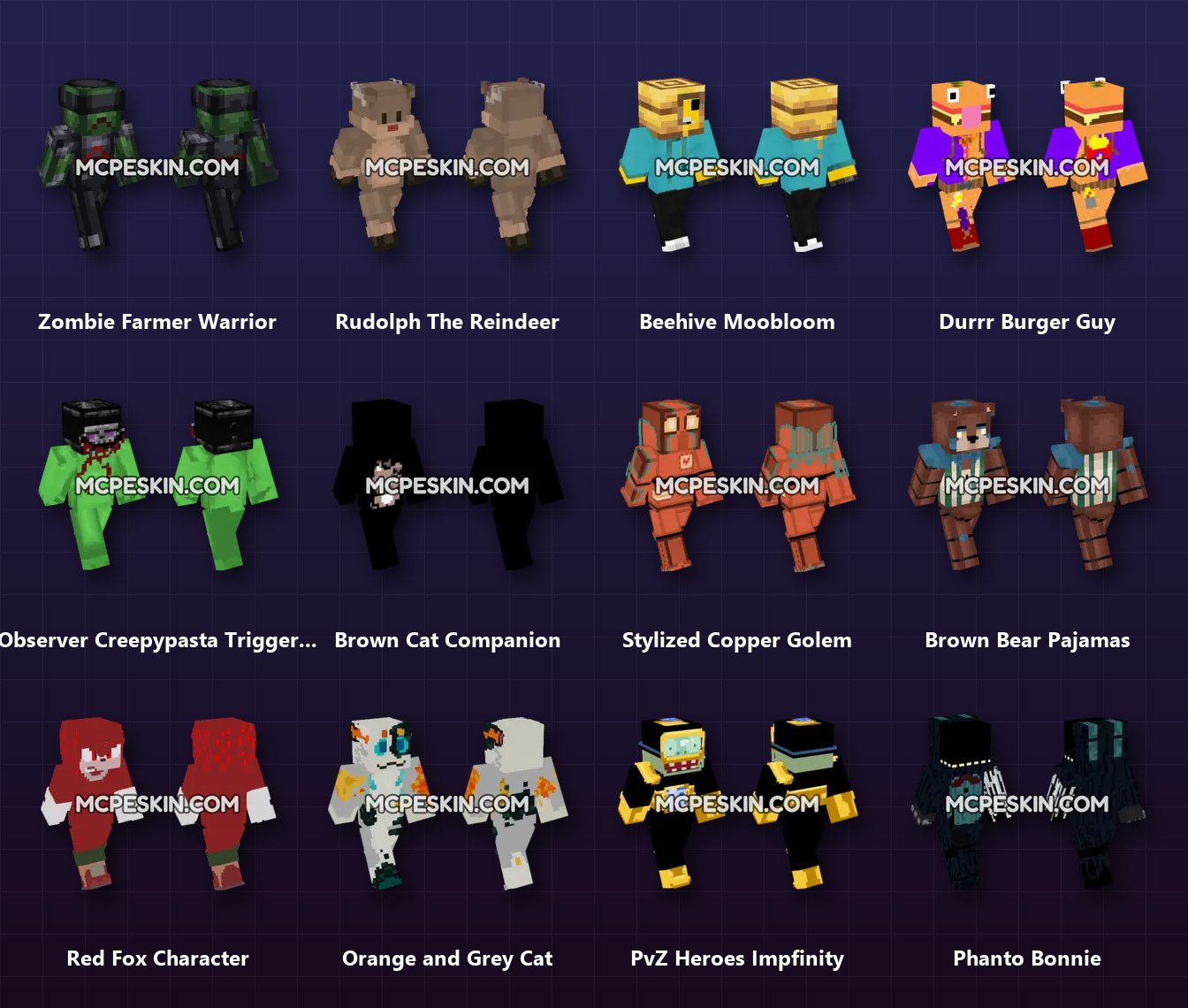 830+ Mob Skins Pack skins preview