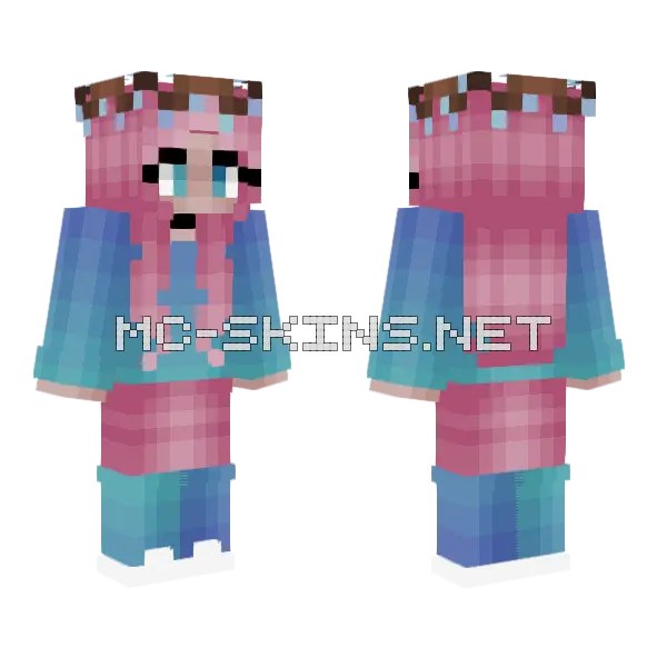 Pink Hair Blue Fade Sweater Girl