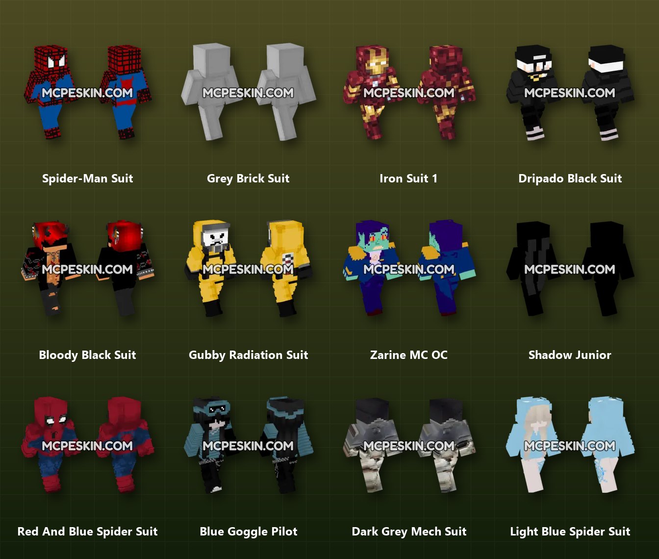 380+ Suit Skins Pack skins preview