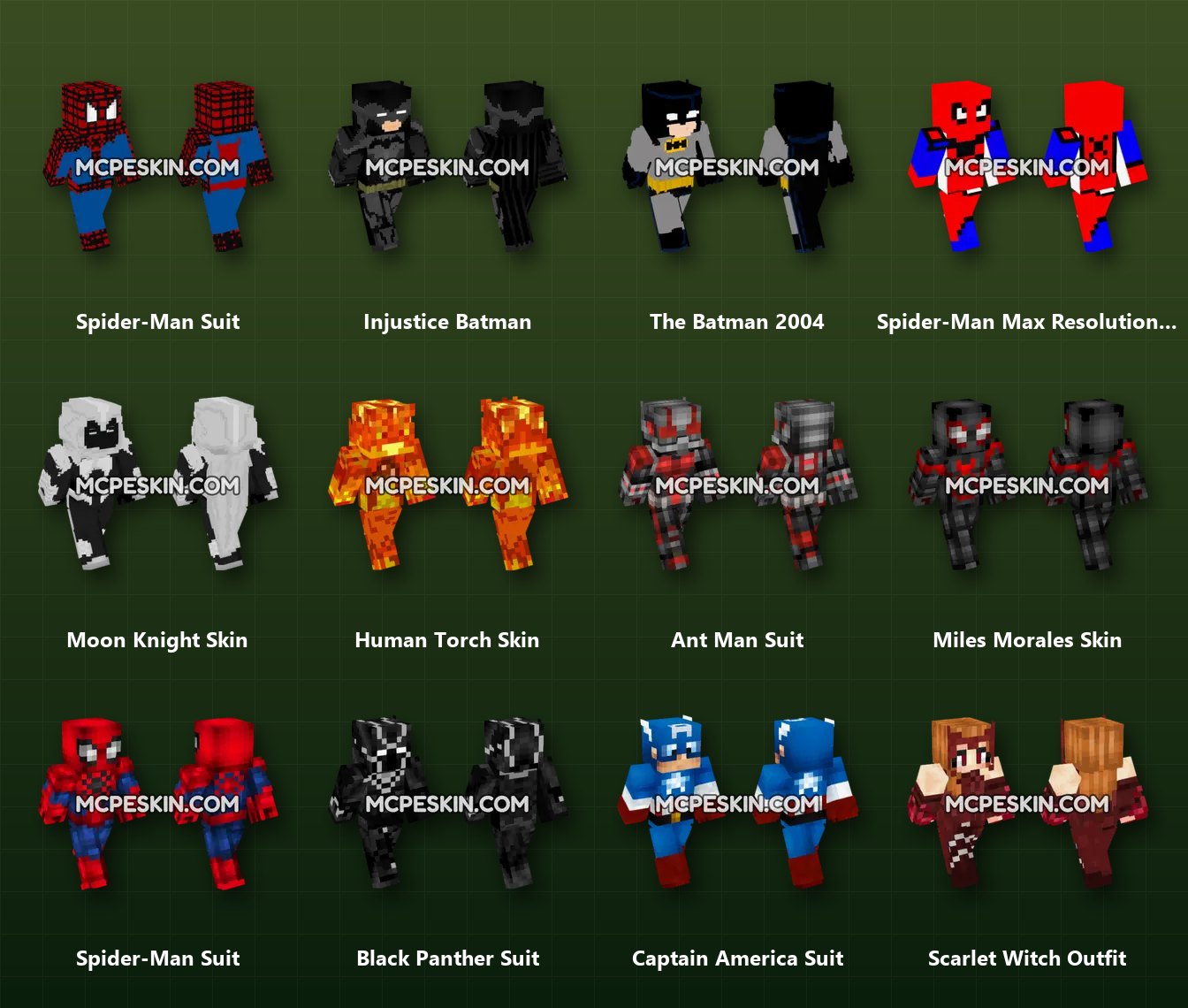 340+ Superhero Skins Pack skins preview