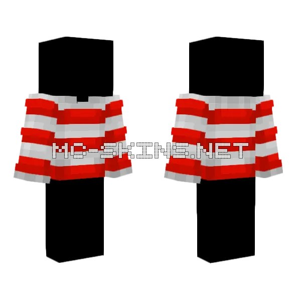 Sweater Base White Gray Red Stripes
