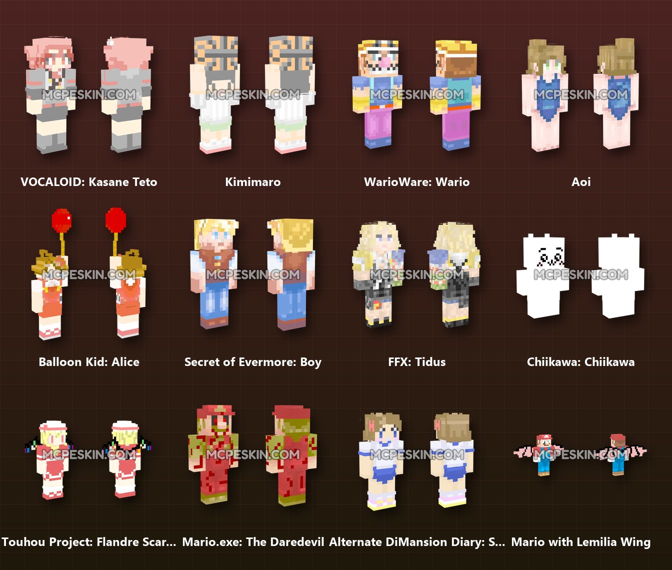 110+ 3D/4D Skins Pack skins preview