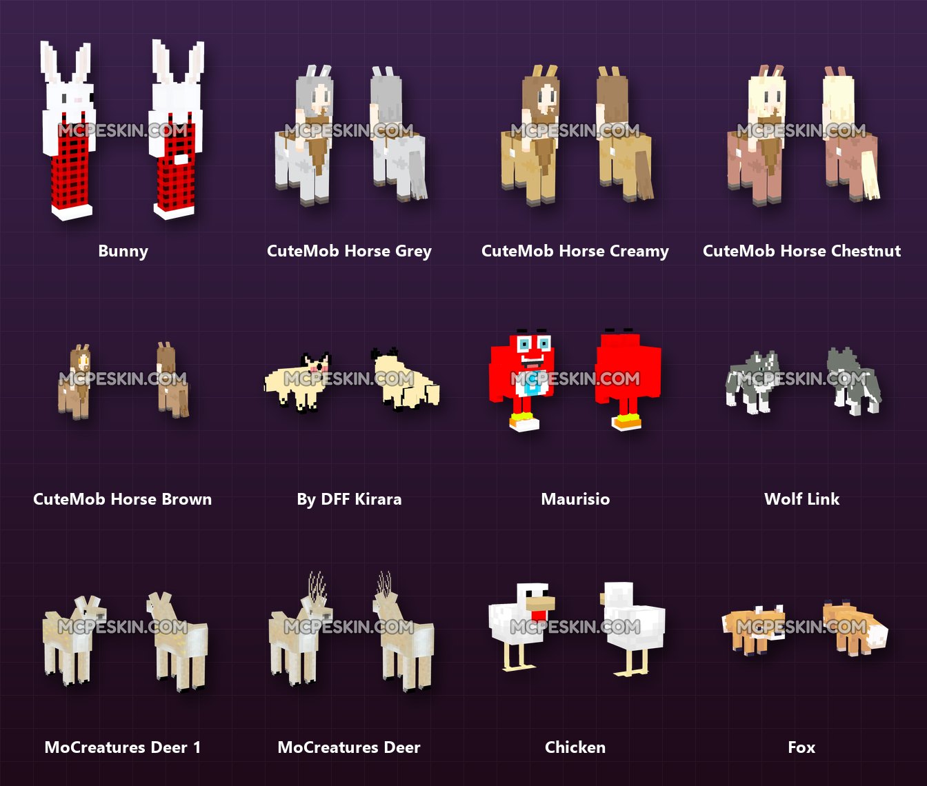 20+ 3D/4D Animal Skins Pack skins preview