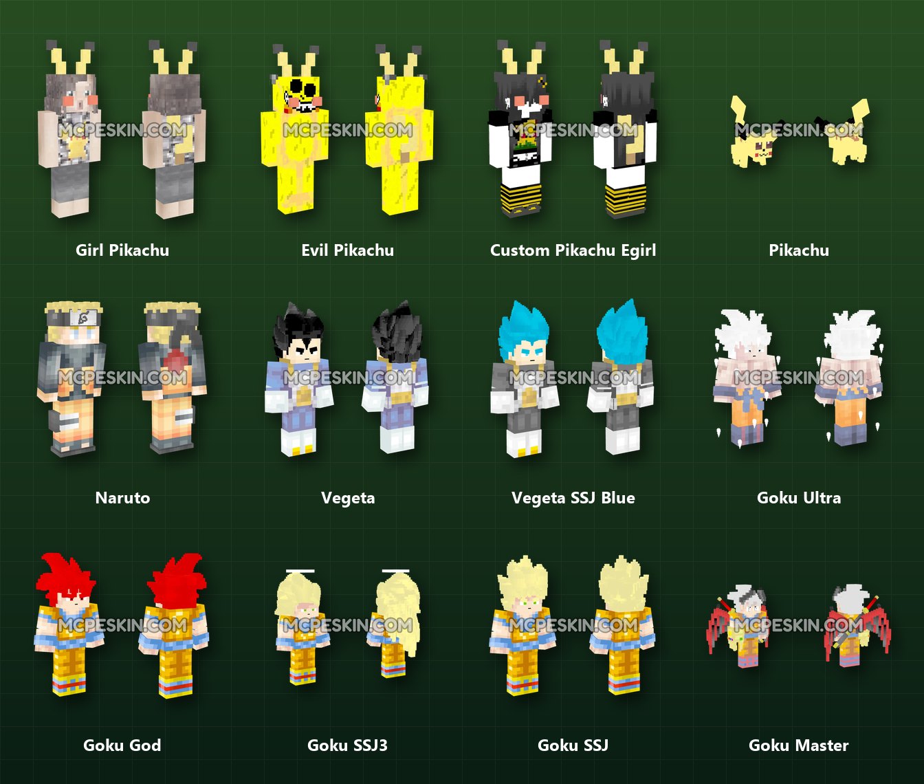 70+ 3D/4D Anime Skins Pack skins preview