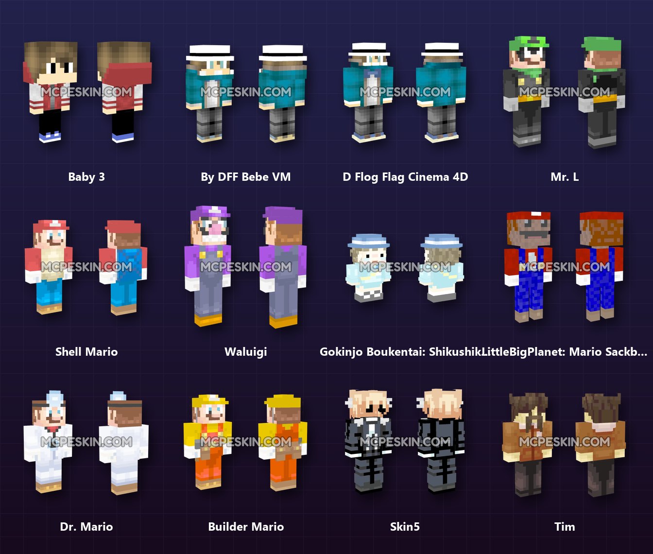 90+ 3D/4D Boy Character Skins Pack skins preview