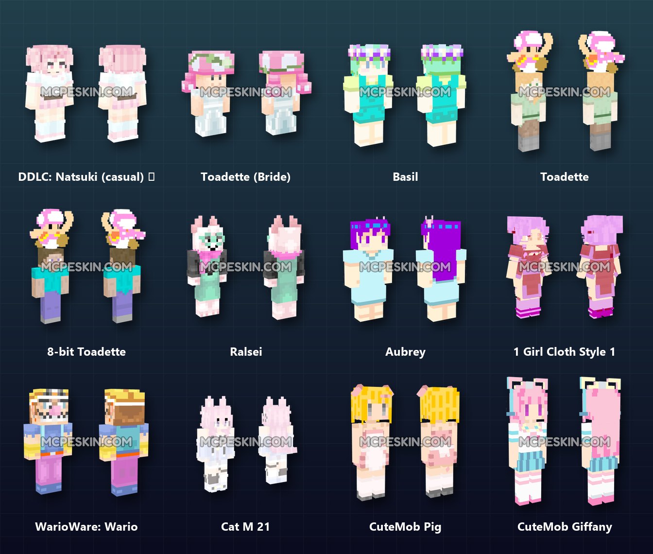 100+ 3D/4D Cute Girl Skins Pack skins preview