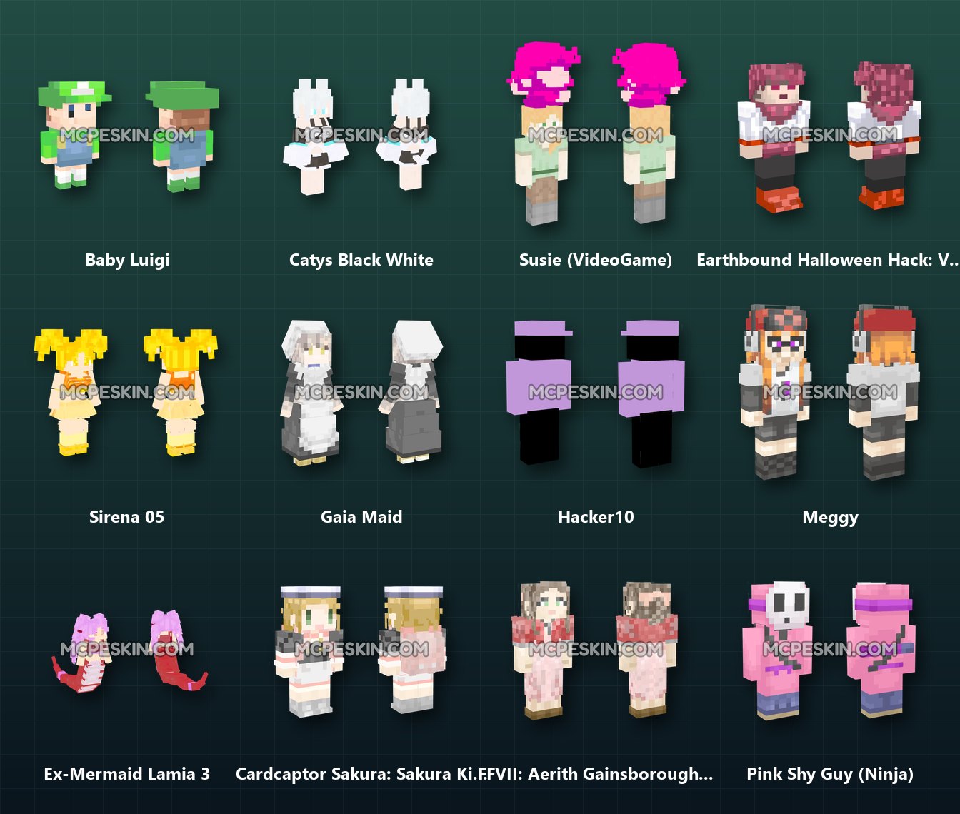 110+ 3D/4D eGirl & eBoy Character Skins Pack skins preview