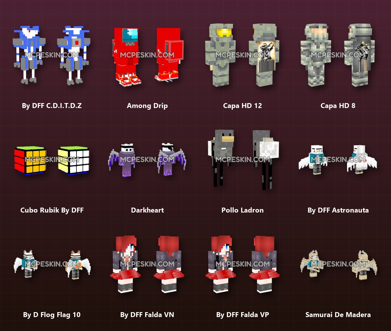 50+ 3D/4D Robot & Sci-Fi Character Skins Pack skins preview