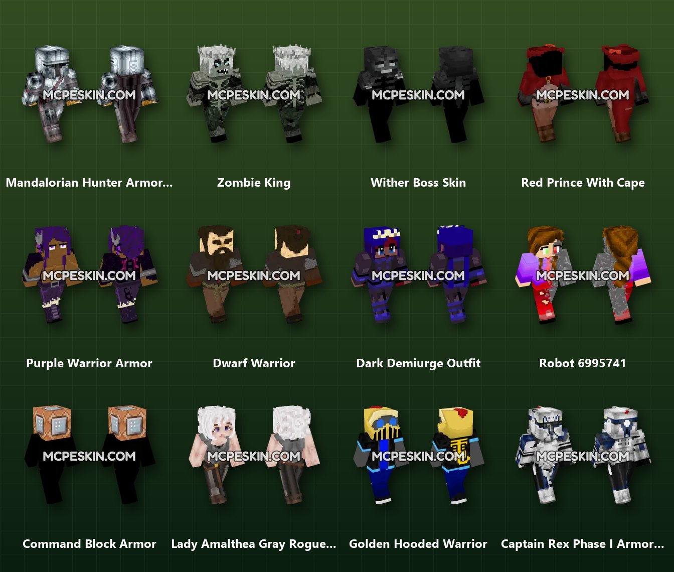 190+ Armor Skins Pack skins preview