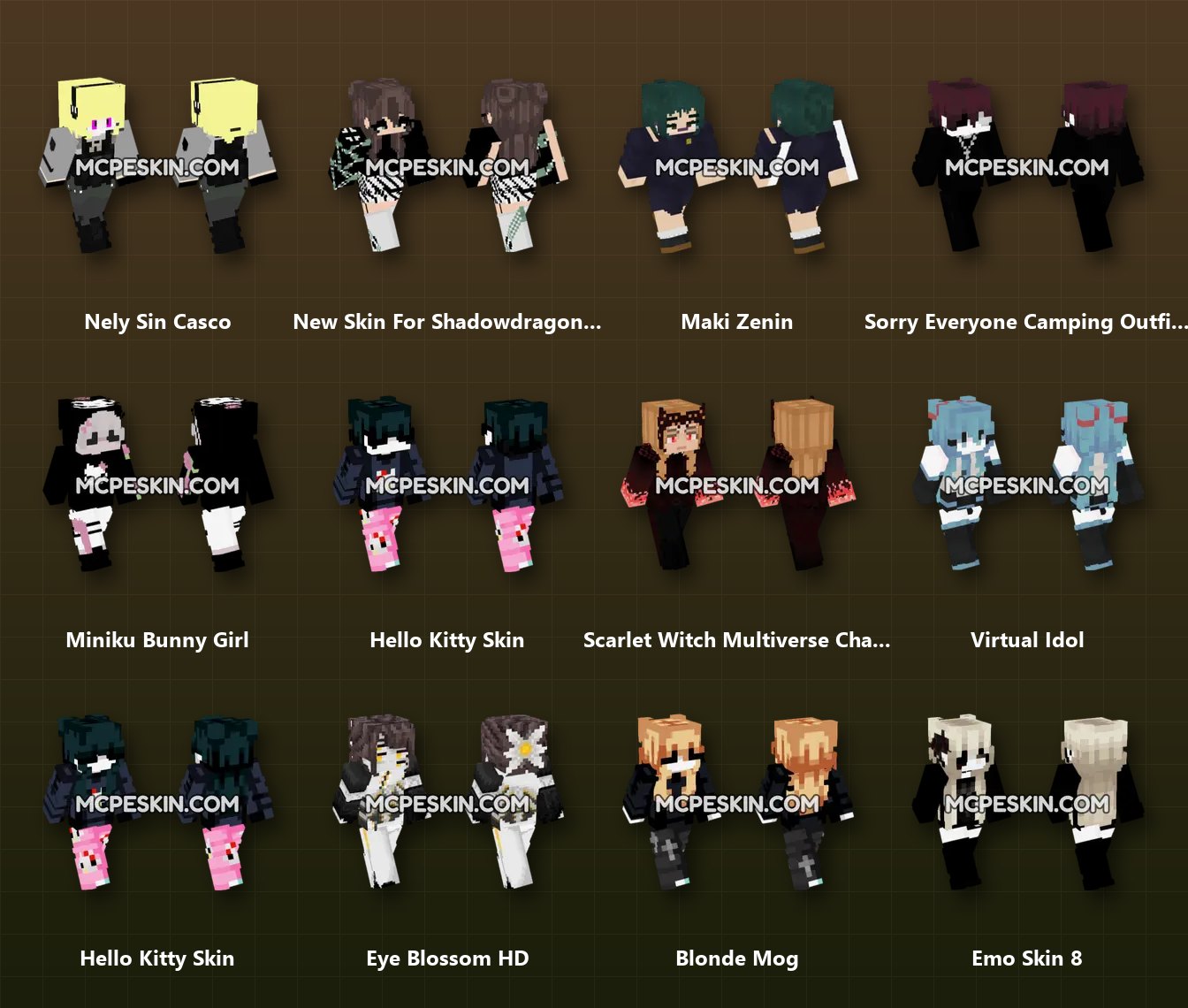 260+ Black Girl Skins Pack skins preview