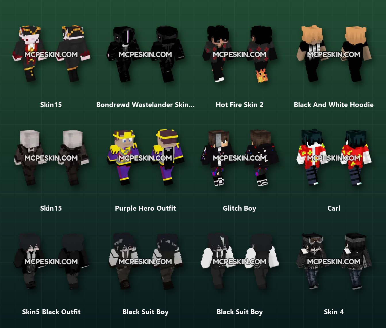 580+ Boy Black Skins Pack skins preview