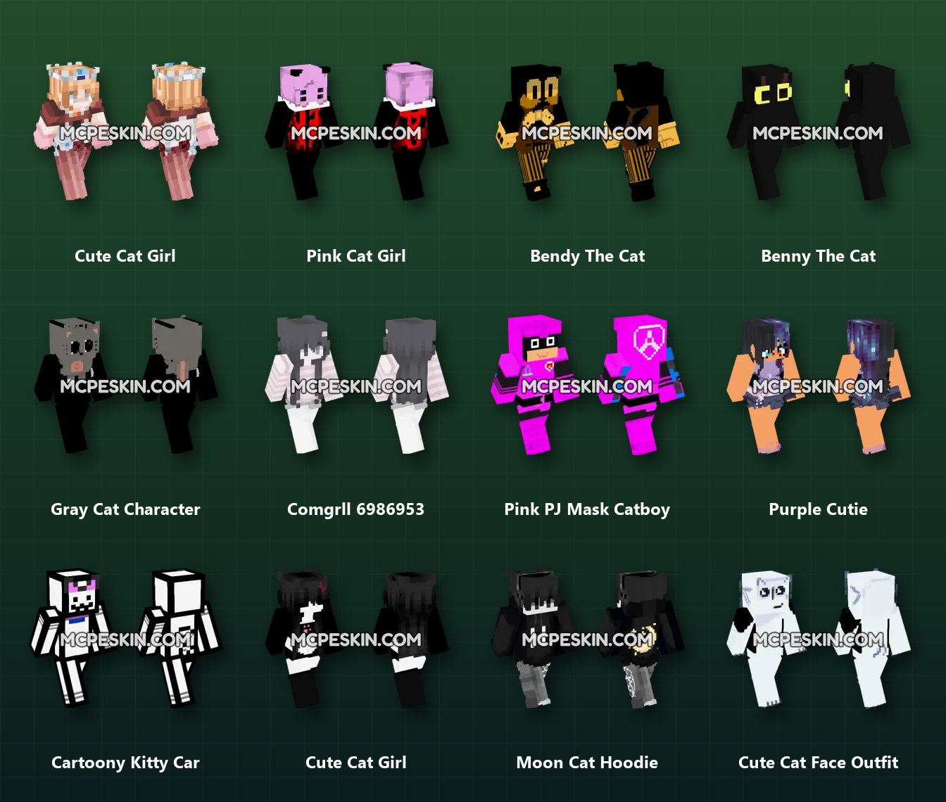 140+ Cat Skins Pack skins preview