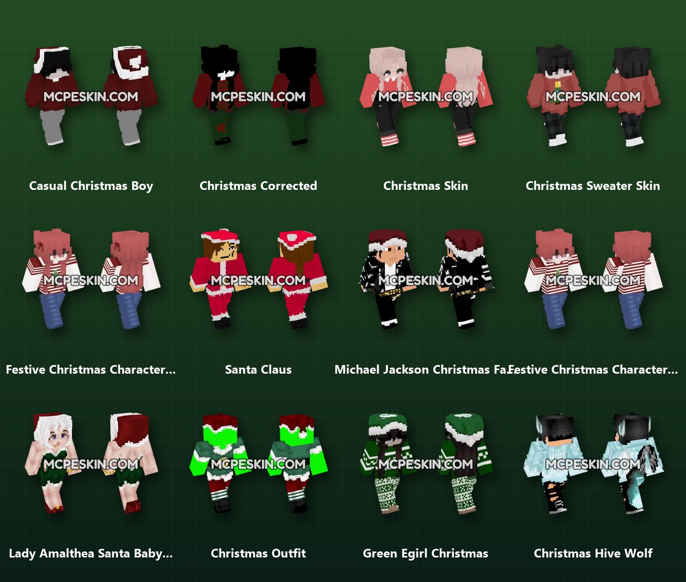 20+ Christmas Skins Pack skins preview