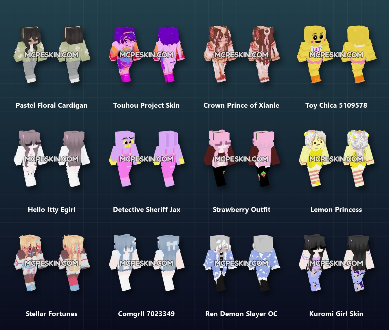 230+ Kawaii Skins Pack skins preview