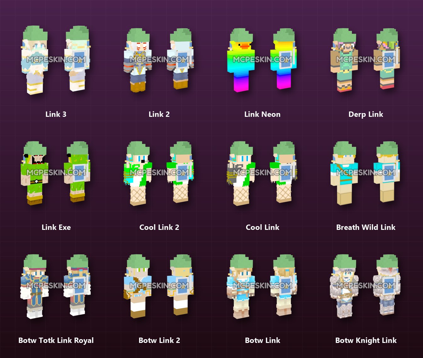 40+ 3D/4D Link Skins Pack skins preview