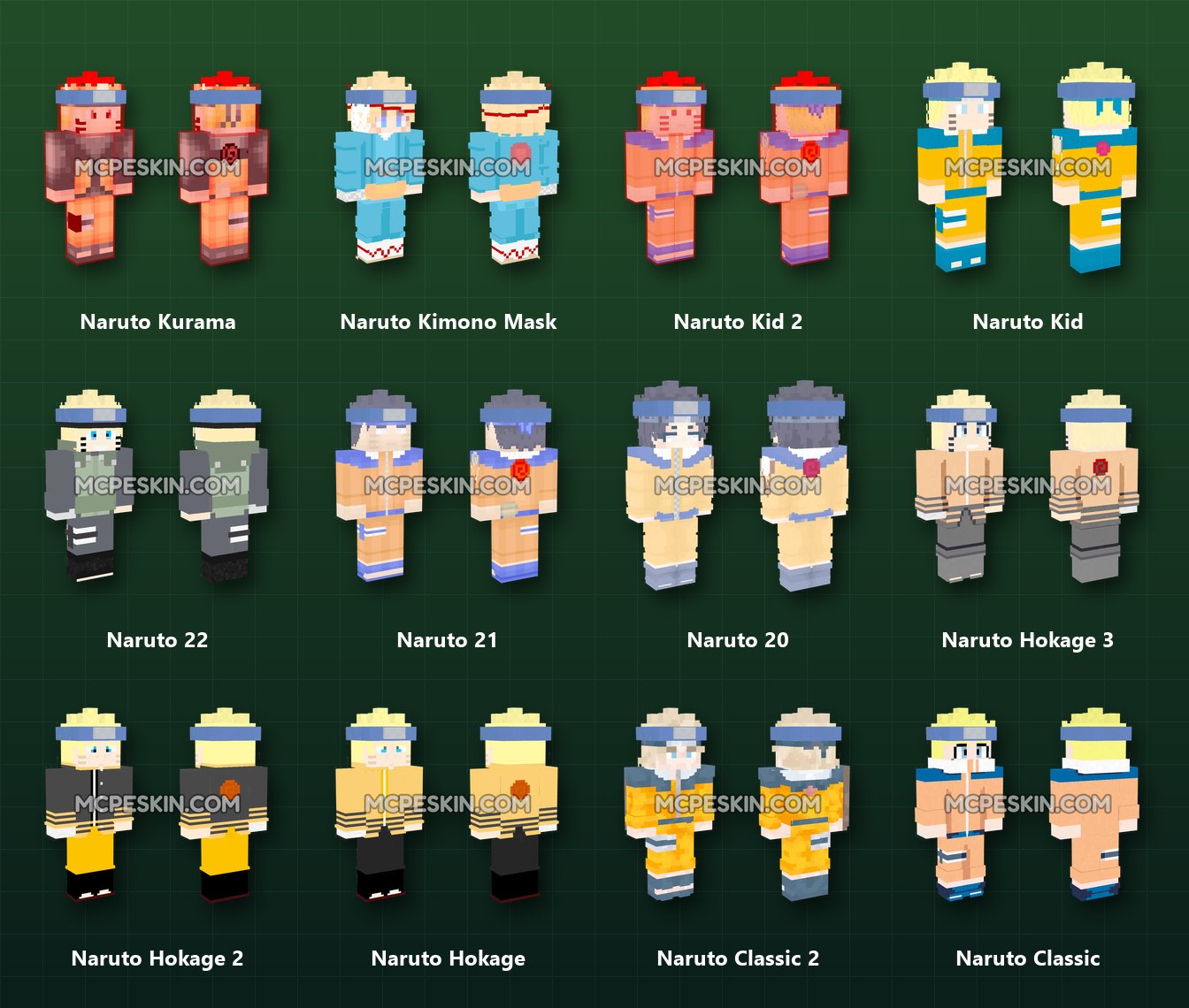 40+ 3D/4D Naruto Skins Pack skins preview