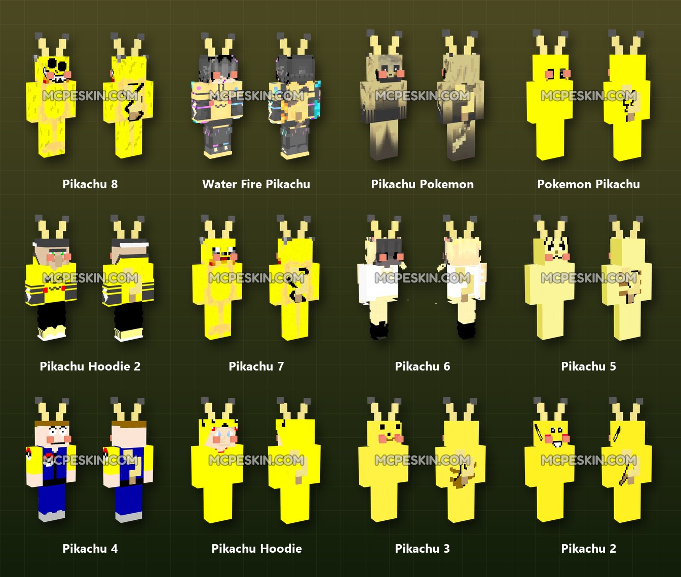 10+ 3D/4D Pikachu Skins Pack skins preview