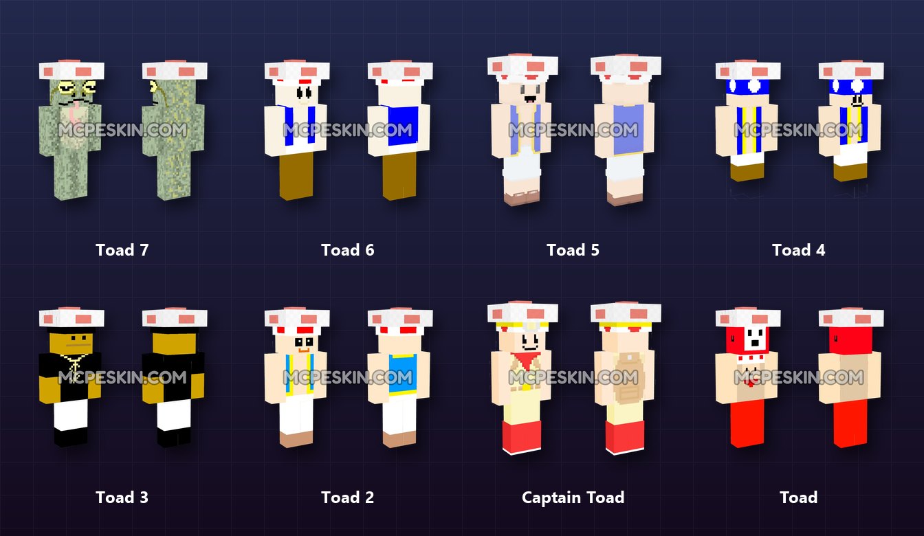 8 3D/4D Toad Skins Pack skins preview