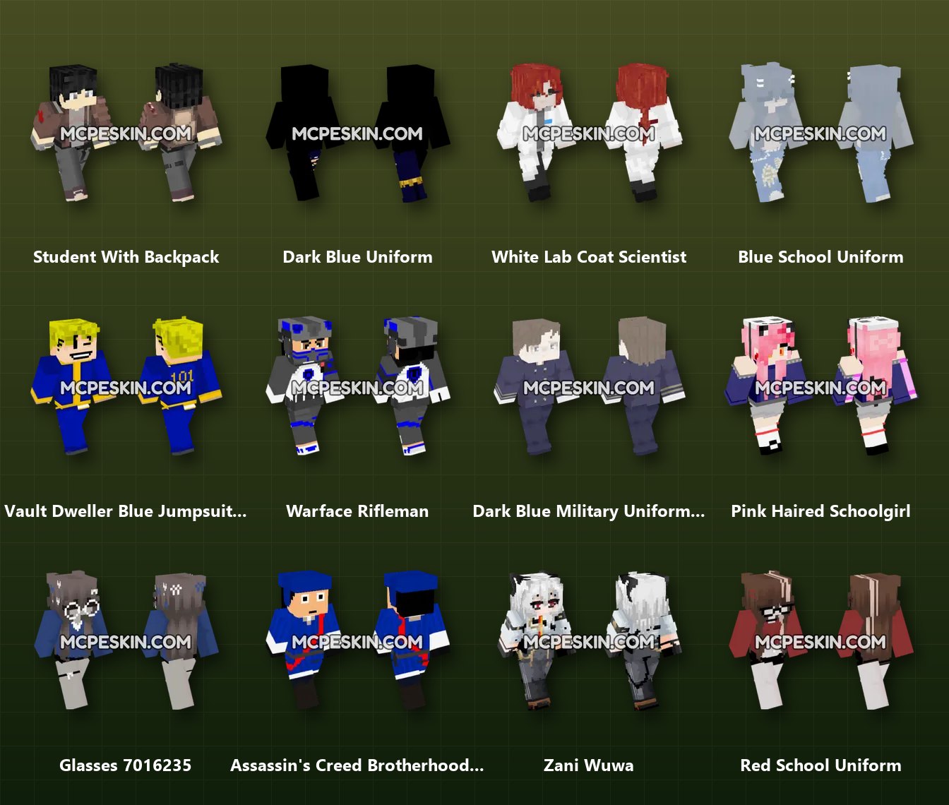 240+ Uniform Skins Pack skins preview