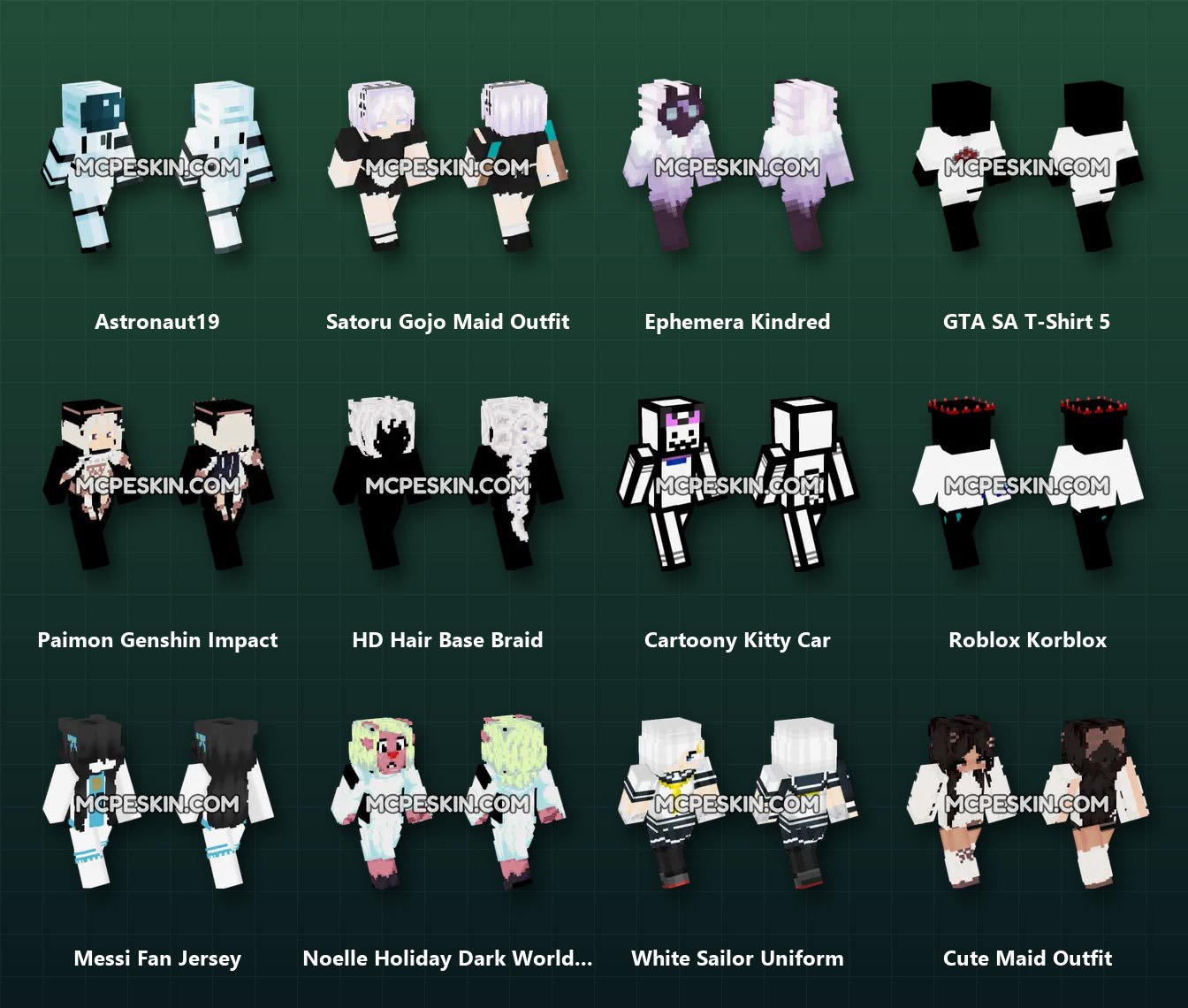 500+ White Skins Pack skins preview