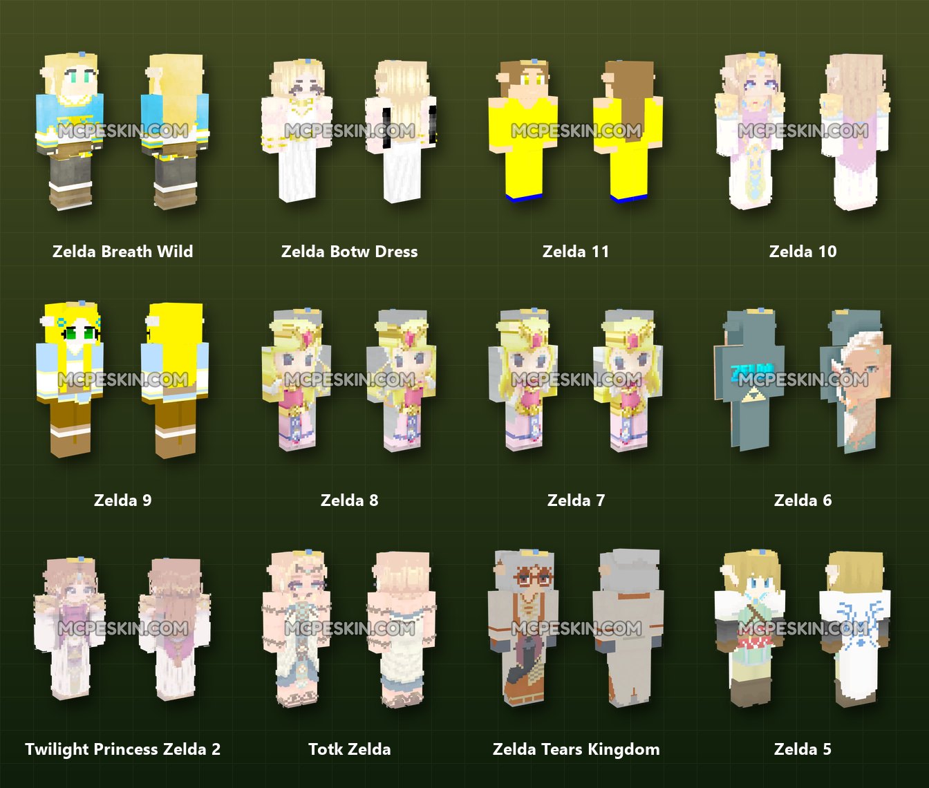 20+ 3D/4D Zelda Skins Pack skins preview